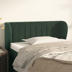 vidaXL Tăblie de pat cu aripioare verde &icirc;nchis 93x23x78/88 cm catifea 3117421