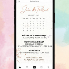 Invitatie Electronica/Digitala pentru nunta, model Calendar