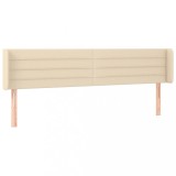 Cumpara ieftin Tablie de pat cu aripioare, crem, 203x16x78/88 cm textil