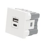 Priză USB A+C 5V 2,4A 2M alb Moda Voice &ndash; ELBI