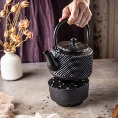 Ceainic din fonta cu filtru si incalzitor, 0,8 L, KingHoff