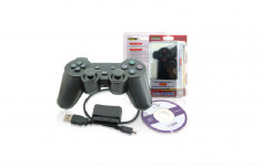 Controller joystick maneta gamepad wireless compatibil PS3 PS2 PC, Negru foto