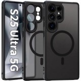 Husa Matte MagSafe pentru Samsung Galaxy S25 Ultra 5G, protectie completa, contur negru
