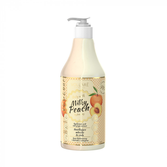 Lapte de corp hidratant VEGEbar Milky Peach Vollar&eacute; Cosmetics, 300 ml