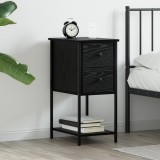 vidaXL Dulap de noapte cu sertar Stejar negru 32 x 42 x 70 cm