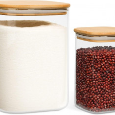Saf Sticlă Containere de depozitare a alimentelor, 3300/1100ml Făină & Zahăr Con