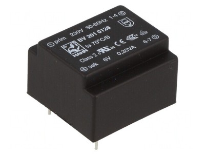 Transformator &amp;icirc;ncapsulat 0,35VA 230VAC 6V 58mA PCB foto