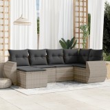 Gossi set canapele de gradina cu perne, 6 piese gri deschis poliratan