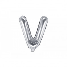 Balon folie metalizata litera V, argintiu, 35cm foto