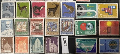 ELVETIA 1967, An complet, serii MNH foto