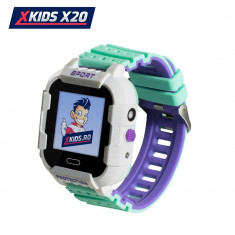 Ceas Smartwatch Pentru Copii Xkids X20 cu Functie Telefon, Localizare GPS, Apel monitorizare, Camera, Pedometru, SOS, IP54, Incarcare magnetica, Alb - foto