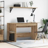 vidaXL Birou cu raft stejar artizanal 140 x 50 x 75 cm Lemn compozit 879648