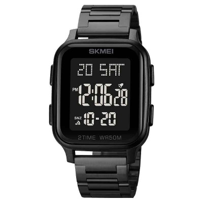 Ceas digital barbatesc SKMEI 1859, LED, otel inoxidabil, waterproof 5ATM foto