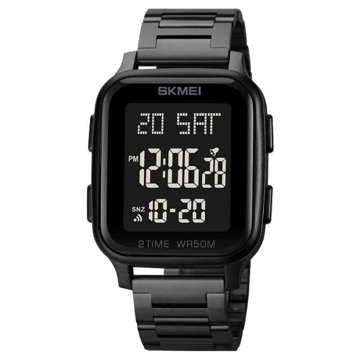 Ceas digital barbatesc SKMEI 1859, LED, otel inoxidabil, waterproof 5ATM