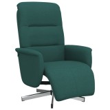 Cumpara ieftin Fotoliu rabatabil cu suport de picioare, verde inchis, textil