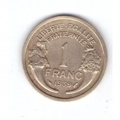 Moneda Franta 1 franc 1939, stare buna, curata