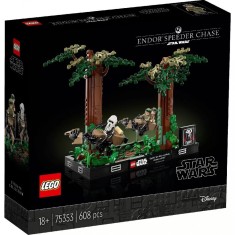 Lego Star Wars Diorama De Urmarire Cu Speederul Pe Endor 75353