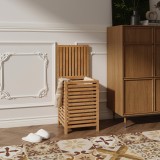 W&auml;schekorb Jystiand 64 L Lamellenoptik Bambus Natur [en.casa]