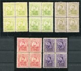 1908 , Lp 66 , LOT Carol I gravate in bloc de 4 , nestampilate - vezi descriere ! ( 4 imagini )