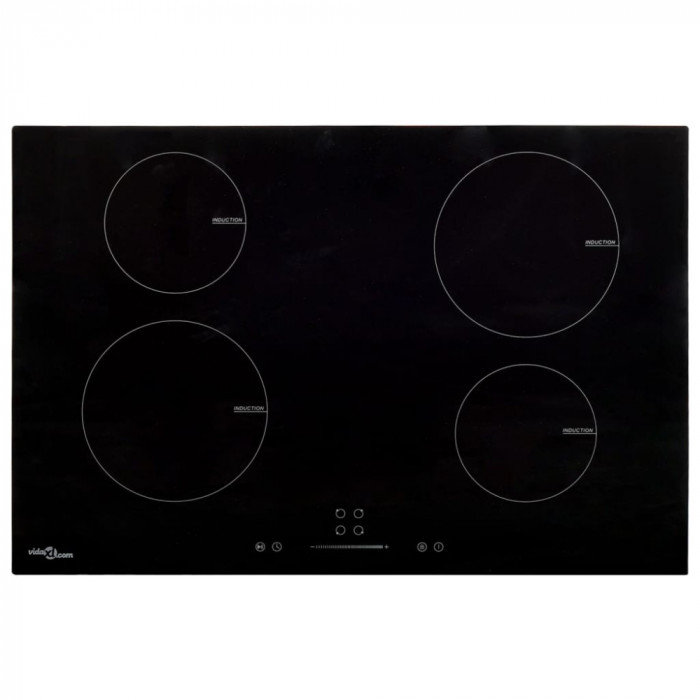 Plită inducție 4 arzătoare control tactil, sticlă 77 cm 7000 W