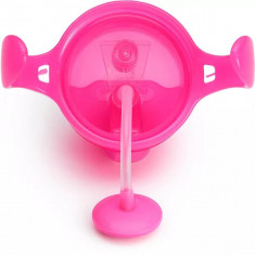 Cana Munchkin Any Angle Click Lock cu pai flexibil si manere 6L+ 207ml pink