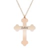 Colier argint 925 placat aur roz personalizat cruce Stavros - nume, initiala, foto - Bijuterie unicat cadou