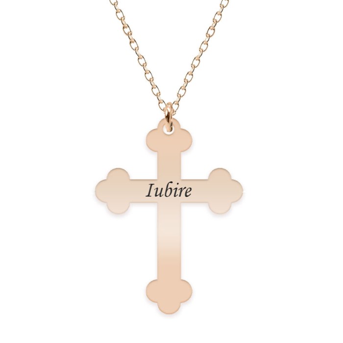 Stavros - Colier personalizat argint 925 placat cu aur roz - cruce