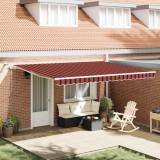 vidaXL Copertină retractabilă automată cu LED portocalie și maronie 450x300 cm
