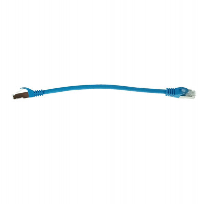 Cablu retea-patchcord CAT6 FTP, Lanberg 43630, 2 x RJ45, lungime 25cm, AWG26, 10Gb s-250MHz, de legatura retea, ethernet, albastru foto