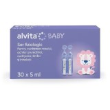 Ser fiziologic Alvita, 30 monodoze x 5 ml, solutie izotonica pentru igiena nazala, oculara si auriculara, fabricat in Franta