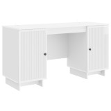 vidaXL Birou Alb foarte lucios Lemn prelucrat 142,5 x 50 x 75 cm 3414571
