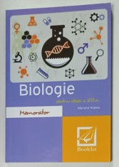 BIOLOGIE , PENTRU CLASA A XII -A , MEMORATOR de MARIANA HUTANU , 2016