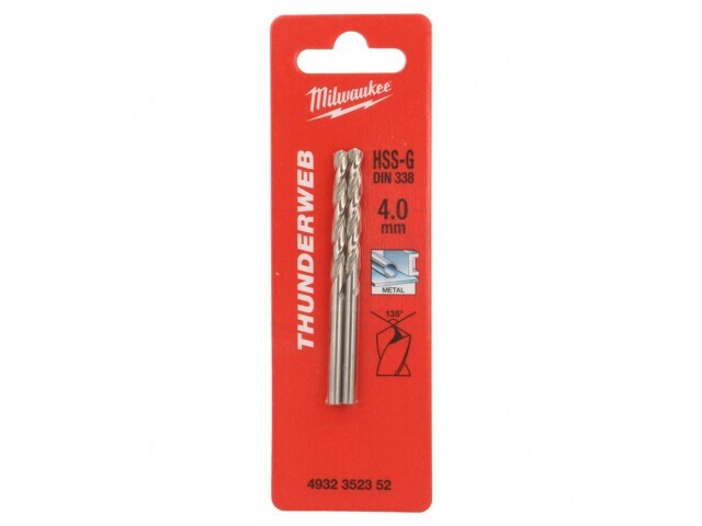 Burghiu Metal 4mm HSS-G 2buc.