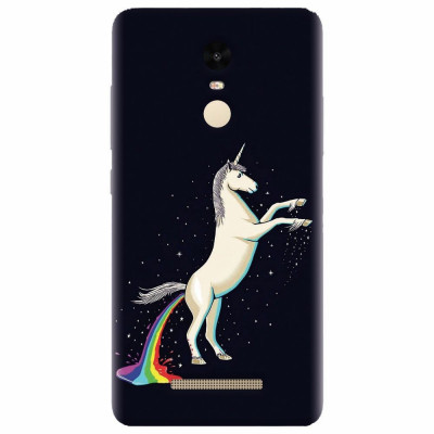 Husa silicon pentru Xiaomi Remdi Note 3, Unicorn Shitting Rainbows foto