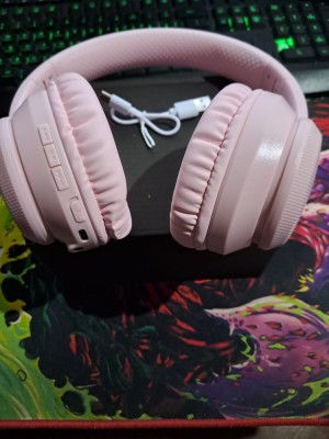 Casti wireless stereo, baterie 1800 mah, redare intre 50-80 ore, culoare alb foto