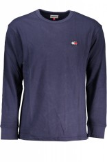 Tricou barbati cu maneca lunga din bumbac cu imprimeu cu logo bleumarin, S foto