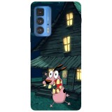 Husa compatibila cu Motorola Moto G100 model Courage the cowardly dog night run, Silicon, TPU, Viceversa, Transparent, Carcasa