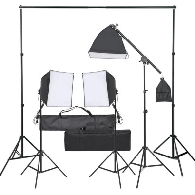 vidaXL Kit studio foto cu set de lămpi foto