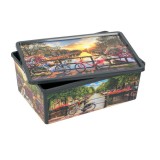 Cutie pentru depozitare cu capac, Kopenpal, Plastic, Multicolor, 10 L, 37x26x14 cm, Oem