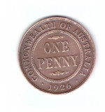 Moneda Australia 1 penny 1926, stare foarte buna, curata