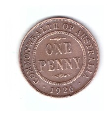Moneda Australia 1 penny 1926, stare foarte buna, curata