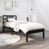 VidaXL Cadru de pat, negru, 100x200 cm, lemn masiv 3105399