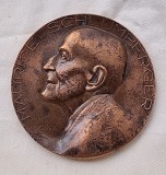 MAURICE SCHLUMBERGER - bancher, medalie semnata Merelle, Bronz, 10 cm, 477 g