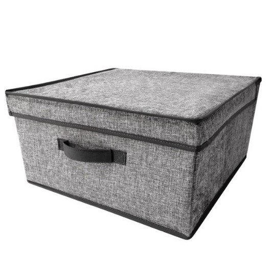 Cutie depozitare pentru haine cu capac, Gri, 41x41x21 cm, ConceptSeller