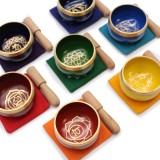 SET 7 BOLURI C&Acirc;NTĂTOARE TIBETANE DIN ALAMĂ