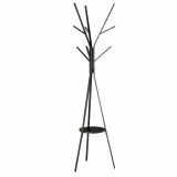 HOMCOM Cuier &icirc;n Formă de Pom Design Modern, Metal Negru, Ideal pentru Hol, 45x45x180 cm | Aosom Romania