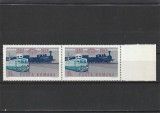 ROMANIA 1969 LP 712 - 100 ANI LINIA FERATA BUCURESTI FILARET-GIURGIU PERECHE ORIZONTALA MNH