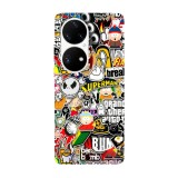 Husa compatibila cu Huawei P50 Pro model Cartoon Stickers, Silicon, TPU, Viceversa, Transparent, Carcasa