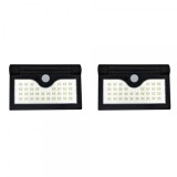 Set 4 Lampi Solare Gradina 34 LED SMD, 3 Moduri Iluminare, Senzor Miscare, ABS Rezistent, Autonomie 12h, Negru