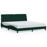 Cumpara ieftin Cadru de pat fara saltea, verde inchis, 180x200 cm, catifea